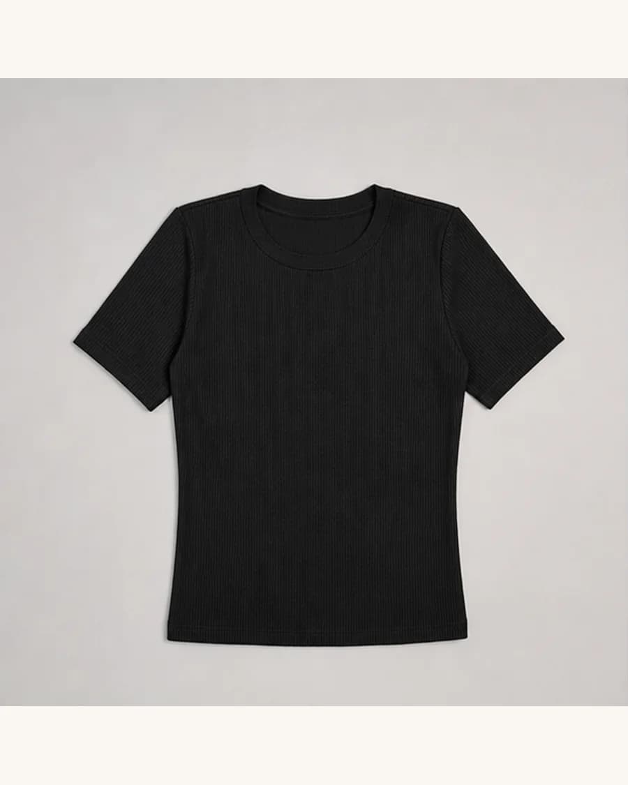 Studio Rib Crew Top: product-only view