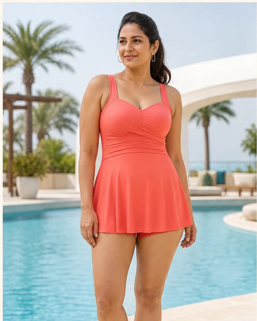 Sunset Swim Dress: product-only view